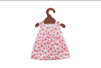 Orange Floral Sleeveless Cotton Frock