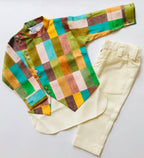 Orange /Green Multicolour Kurta set