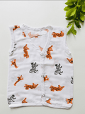 Orange Tiger Muslin Sleeveless Jablar