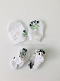 Panda-Muslin Mittens and Booties