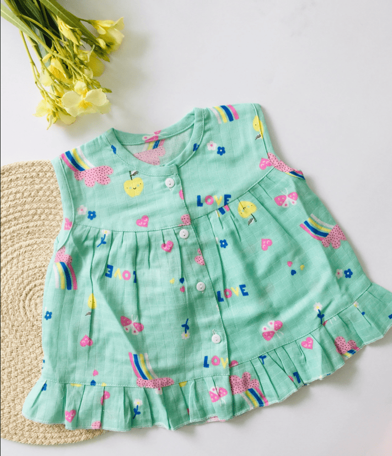 Pastel Green -Love Muslin Frock