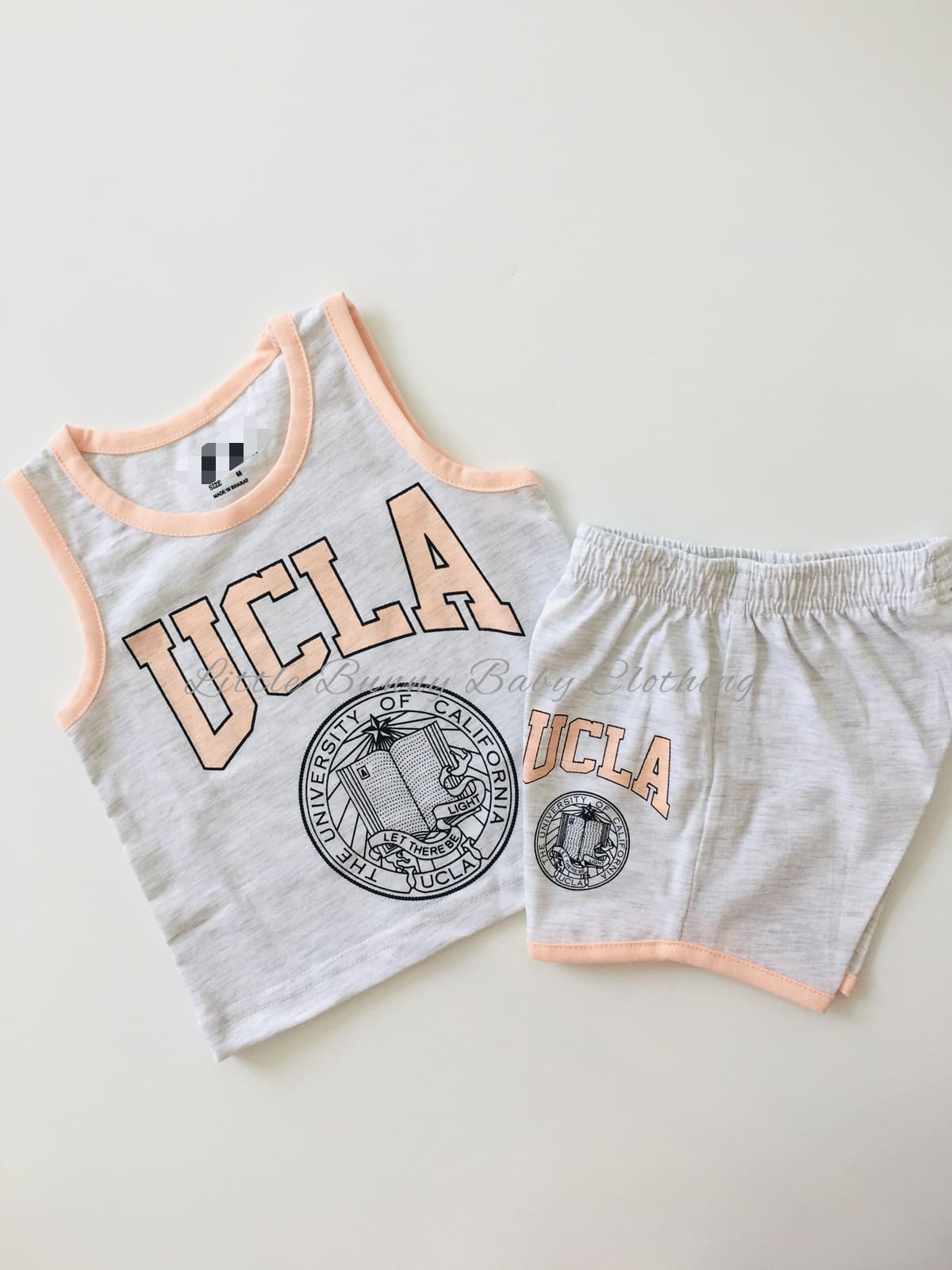 Peach UCLA sleevless Cotton Set