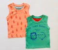 Pineapple & Green cookie Cotton Top Sleeveless (pack of 2)