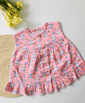 Pink -Bunny Muslin Frock