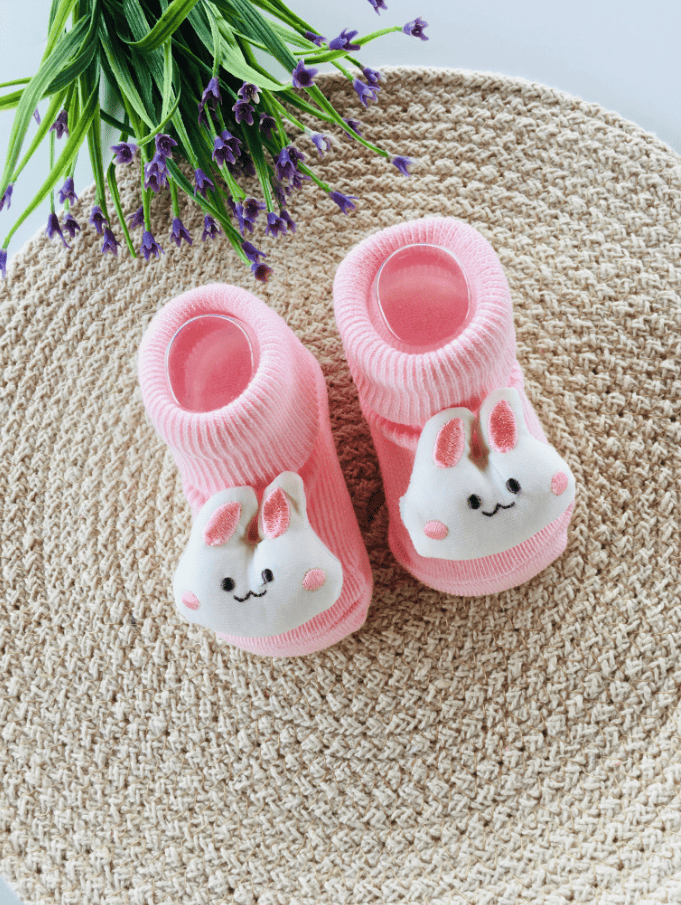 Pink Bunny Anti-Slip Booties