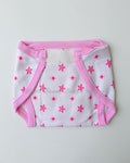 Pink Star Cotton Nappy -Velcro type