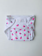 Pink Strawberry Cotton Padded Nappy -Velcro type