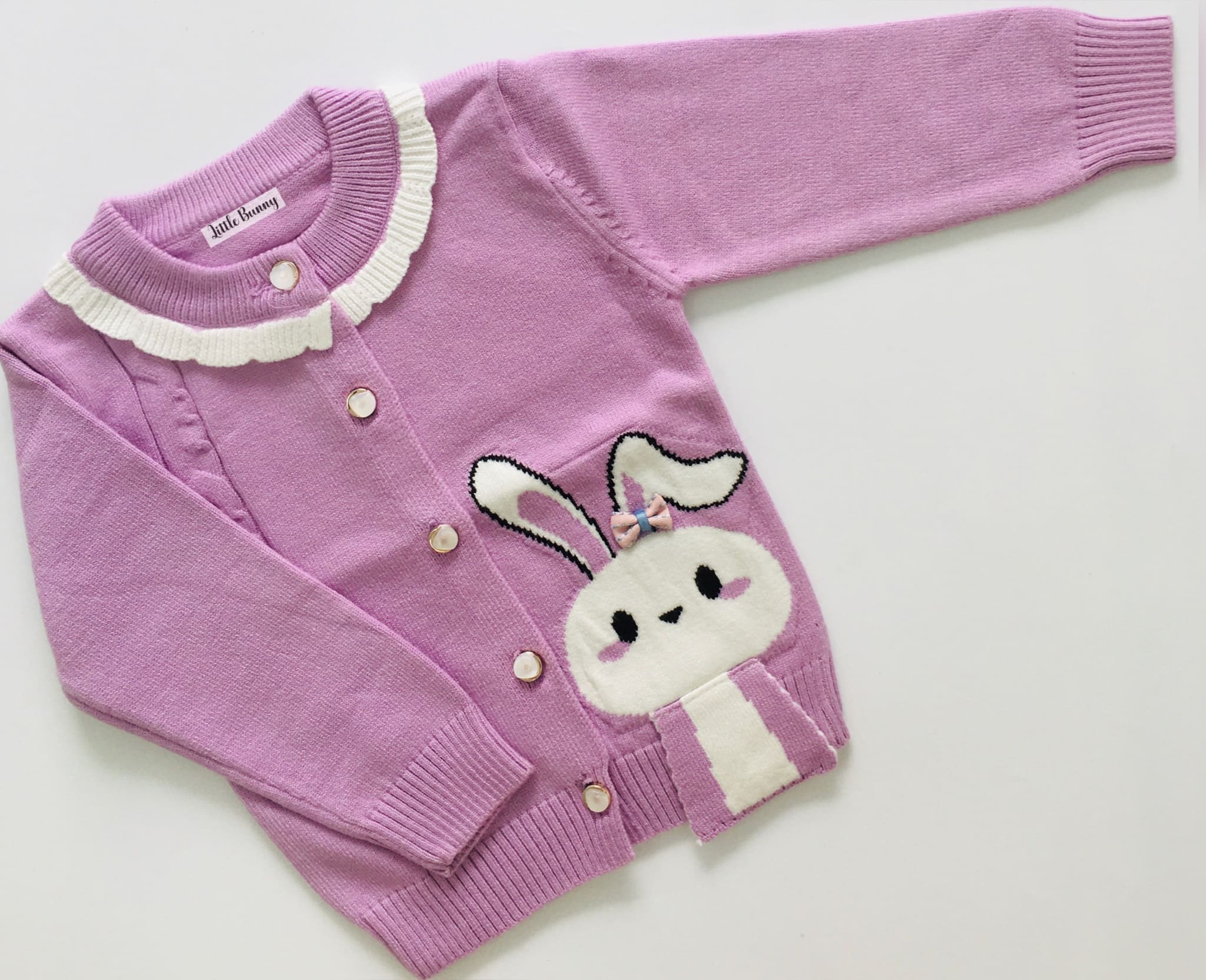 Purple White Bunny Sweater