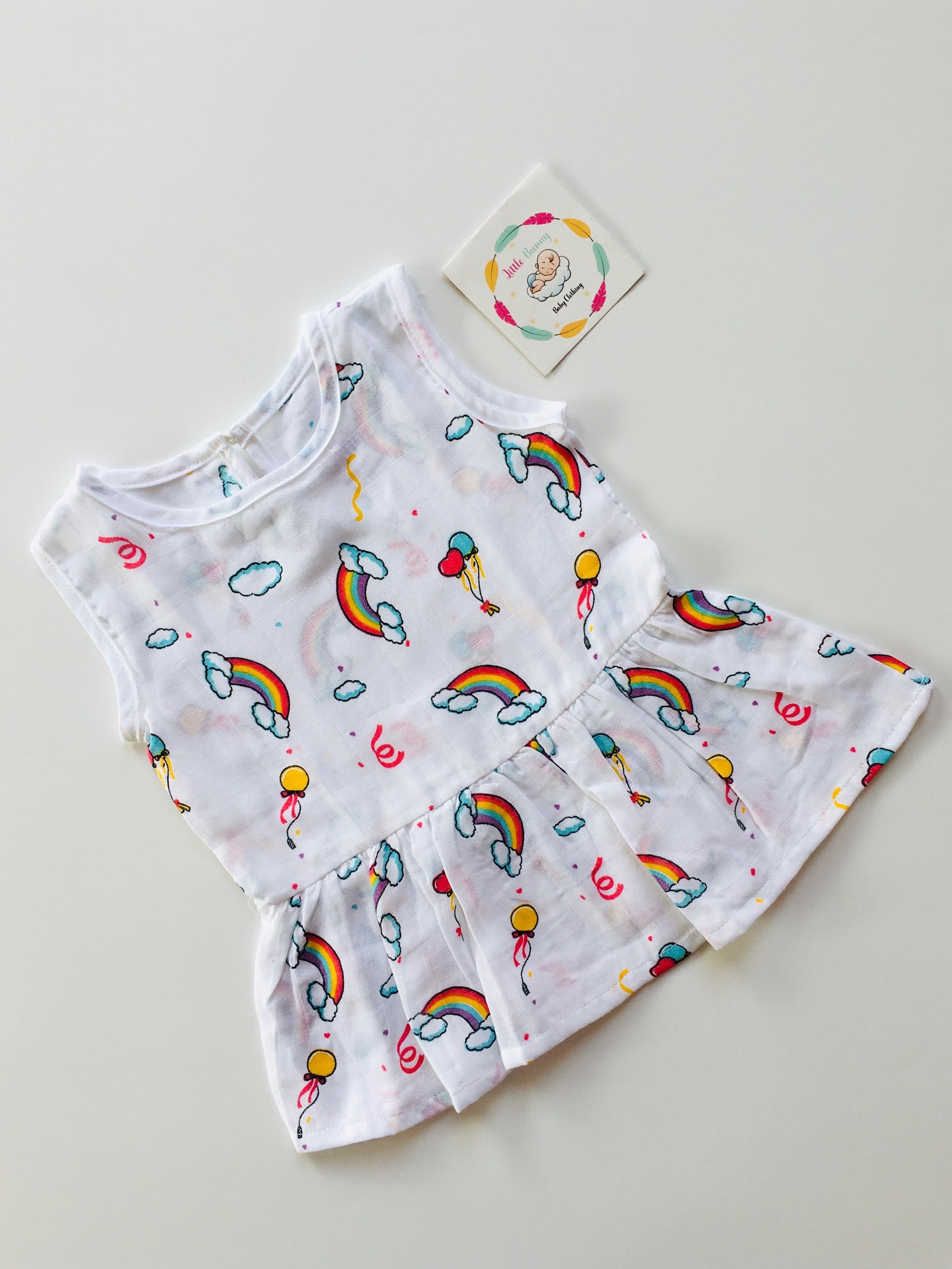 Rainbow - Muslin Frock (Sleeveless)