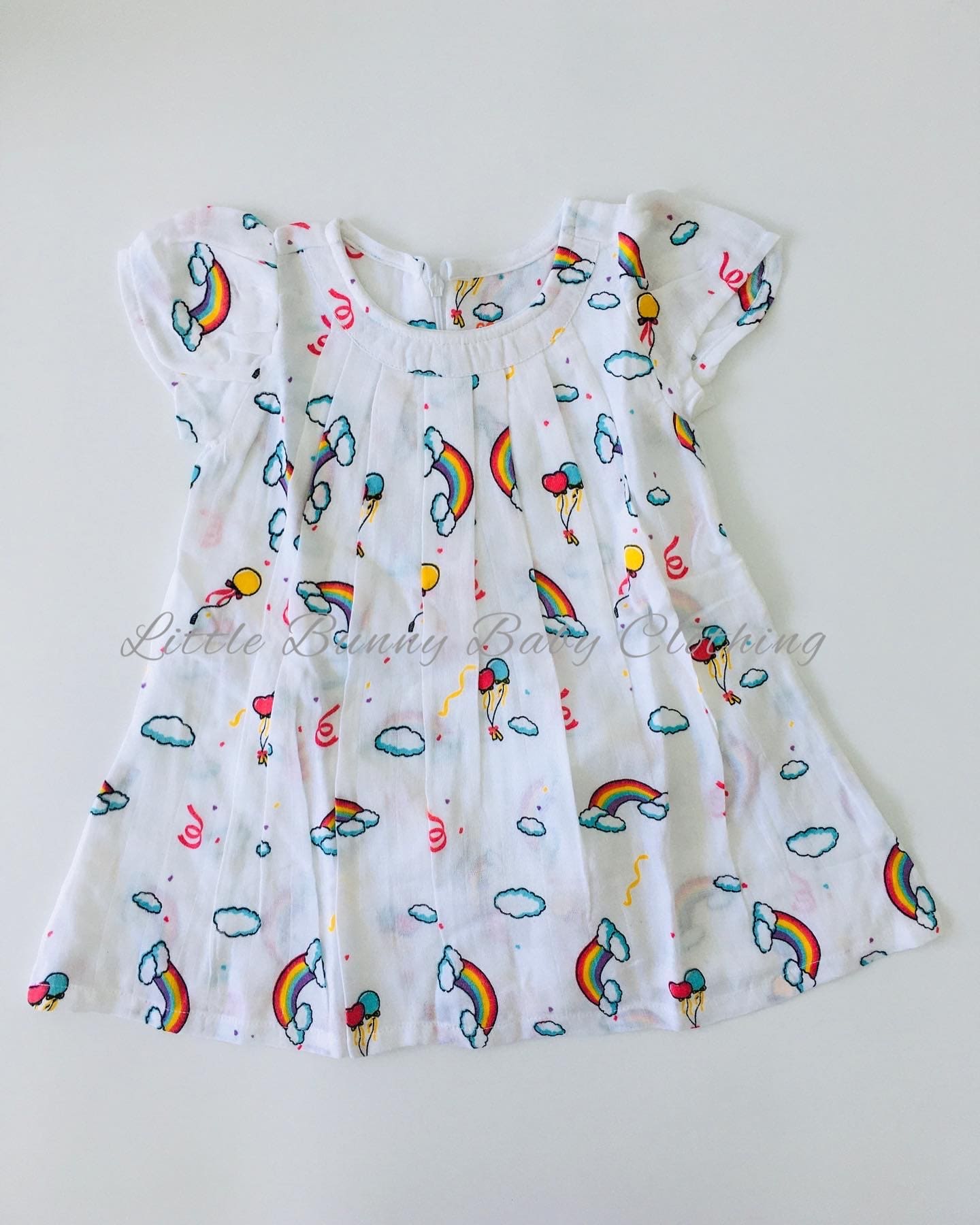 Rainbow - Muslin Short Sleeve Frock