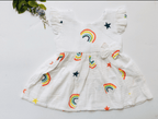 Rainbow Theme Muslin Frock