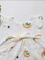 Rainbow Theme Muslin Frock