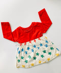 Red-Full Sleeve Cotton Frocks