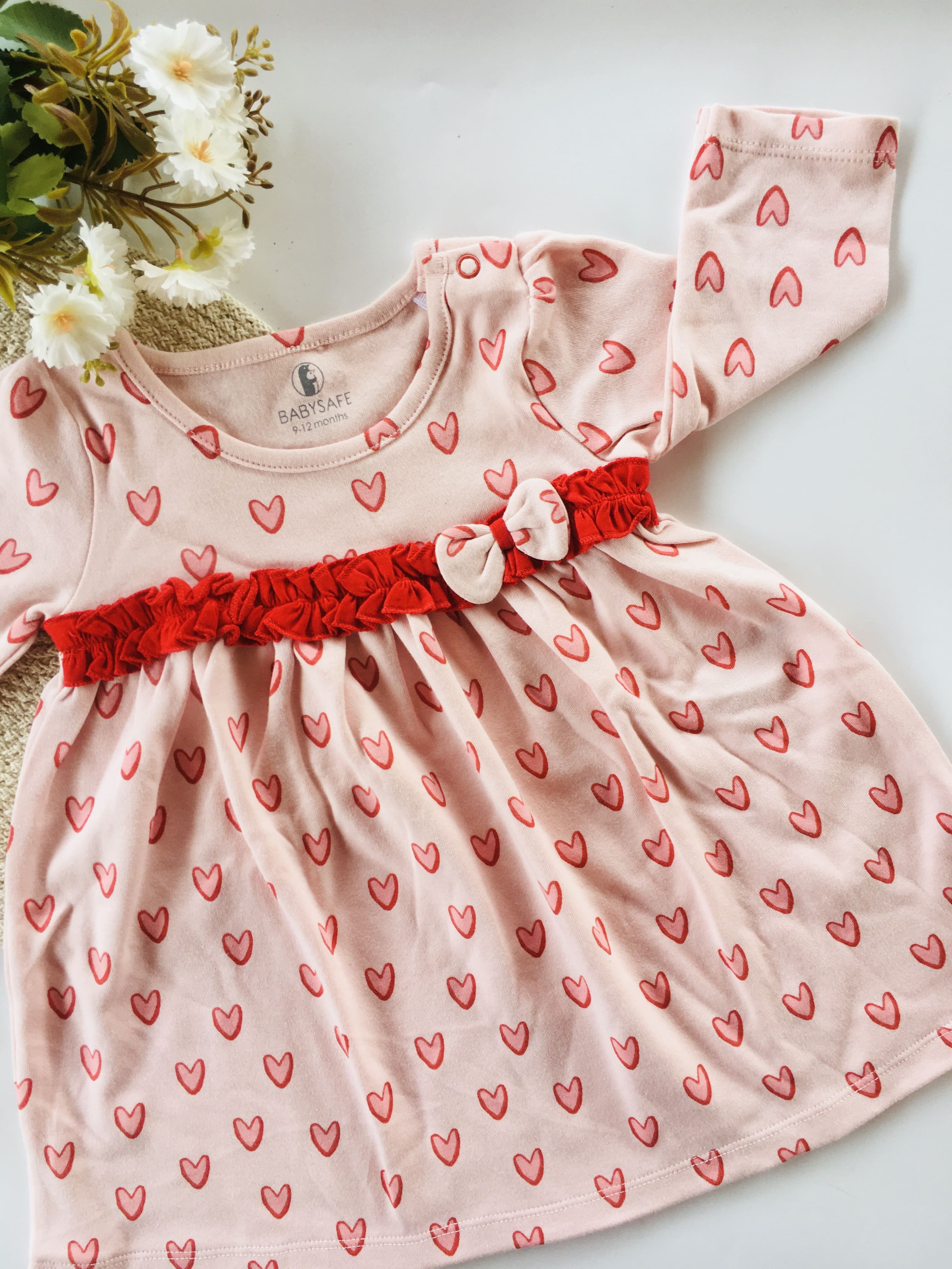Red Hearts - Full Sleeve Cotton Frocks
