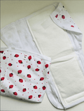 Red Strawberry Cotton Padded Nappy -Velcro type