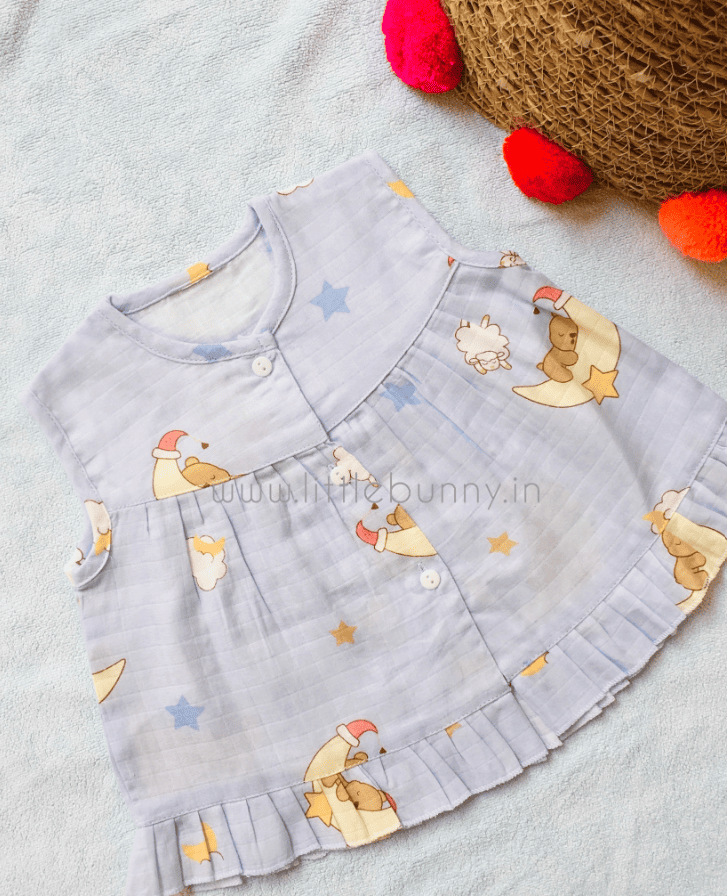 Sleepy Bear Muslin Frock