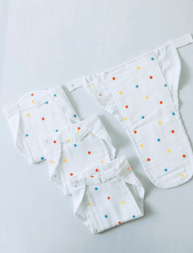 Star -Muslin Velcro Nappy