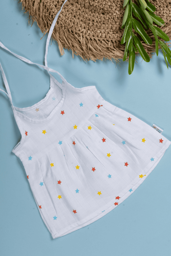 Star -Muslin frock (Knot type)