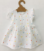 Star Muslin Button Frill Frock