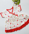 Strawberry -Muslin Crossover frock