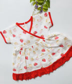 Strawberry -Muslin Crossover frock