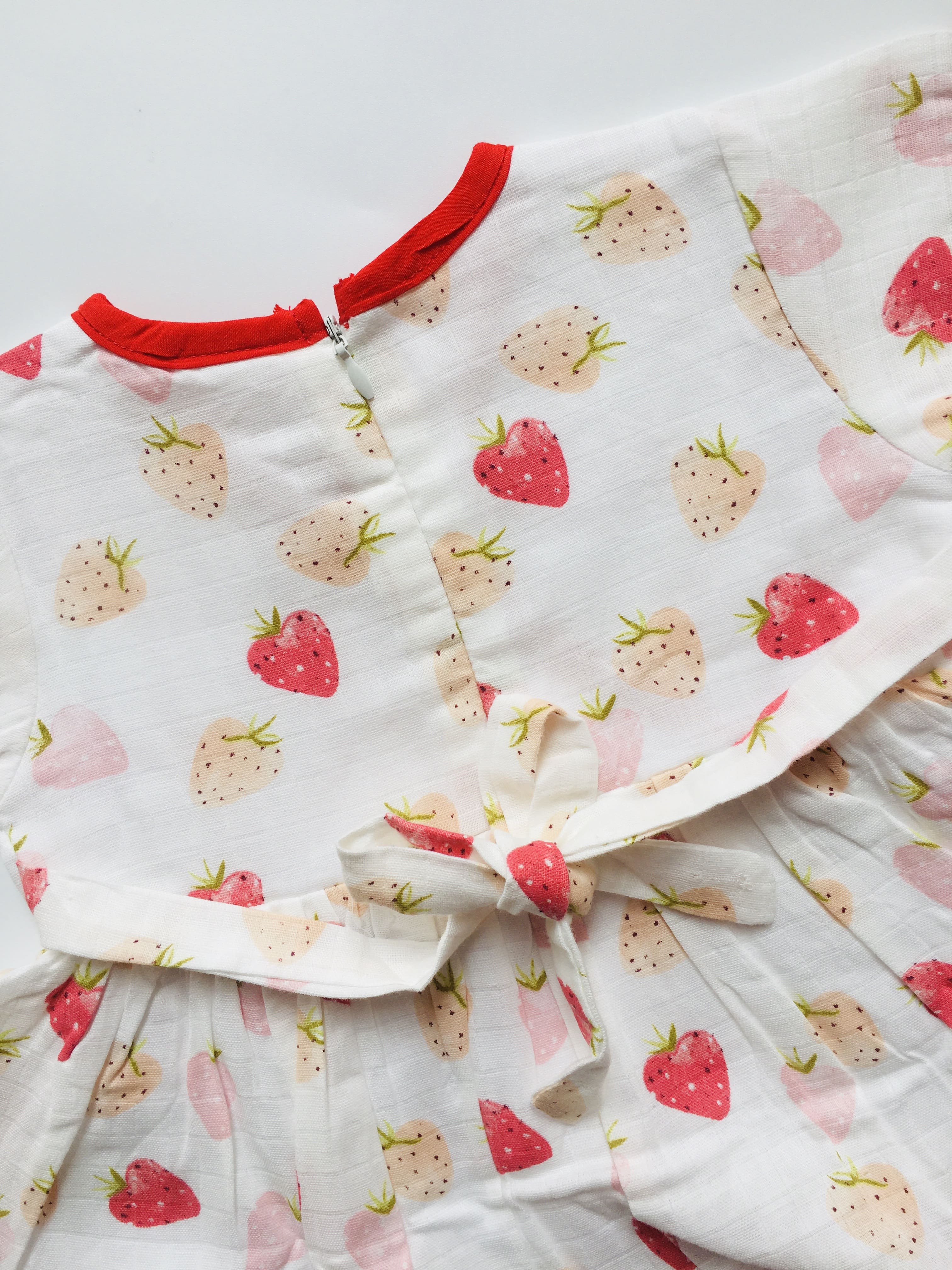 Strawberry -Muslin Crossover frock