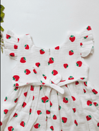 Strawberry Theme Muslin Frock