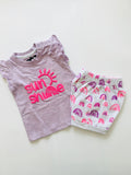 Sun Shine Purple -Frill Girls Top and bottom set