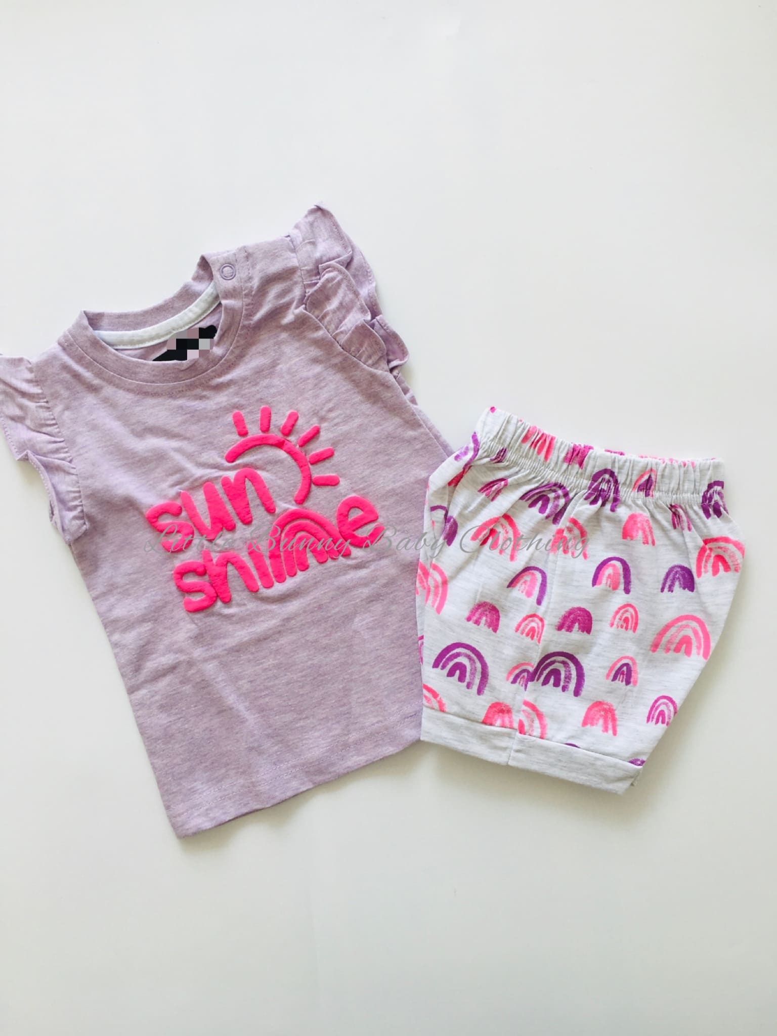 Sun Shine Purple -Frill Girls Top and bottom set