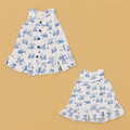 Tiny Bear Muslin Sleeveless Frock