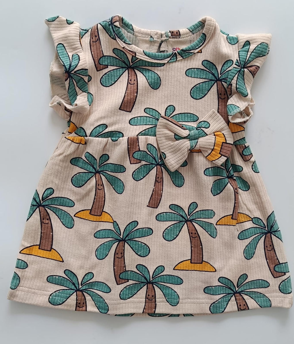 Tree Hand Frill Knitted Frock