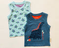 Turtle & Blue Dino Cotton Top Sleeveless (pack of 2)