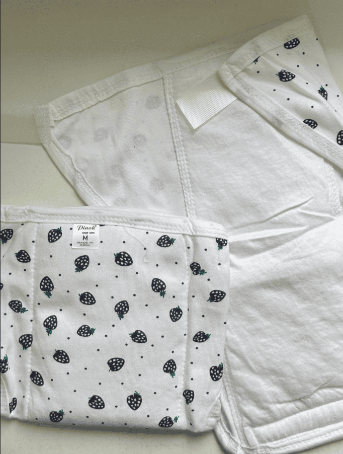 Violet Strawberry Cotton Padded Nappy -Velcro type