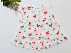 White - Cherry Muslin Frock
