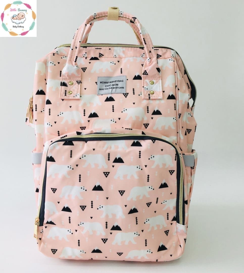 White Bear Diaper bag-backpack style