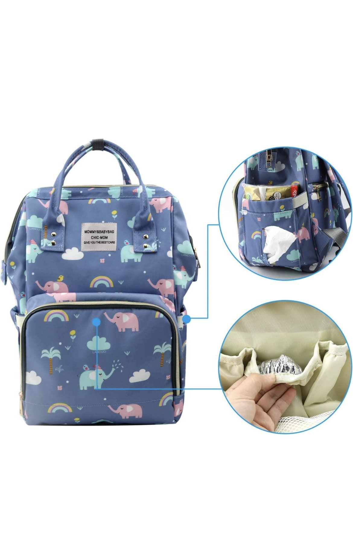 White Bear Diaper bag-backpack style