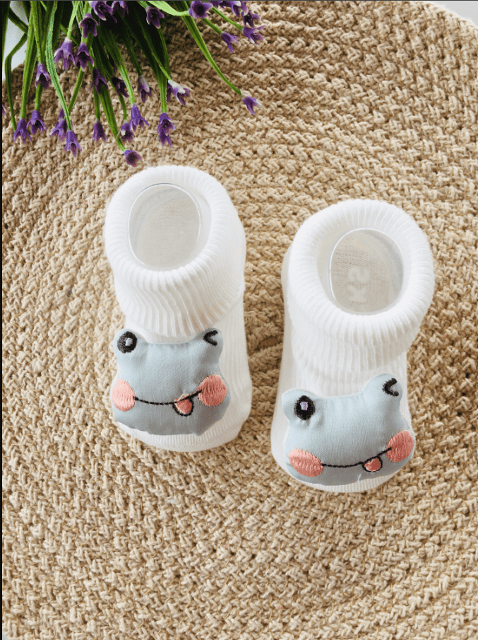 White Froggy Anti-Slip Booties