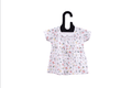 White Printed Halfsleeve Floral Frock
