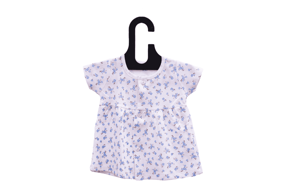 White Printed Halfsleeve Floral Frock