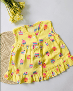 Yellow -Cupcake Muslin Frock