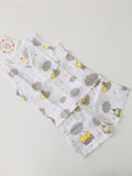 Yellow Bear on Parachute-Muslin Jabla (Sleeveless ) with Shorts