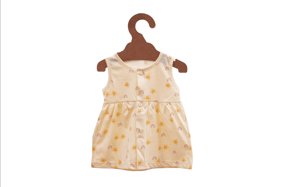 Yellow Bee  Sleeveless Cotton Frock