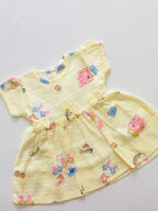 Yellow Printed Muslin frock