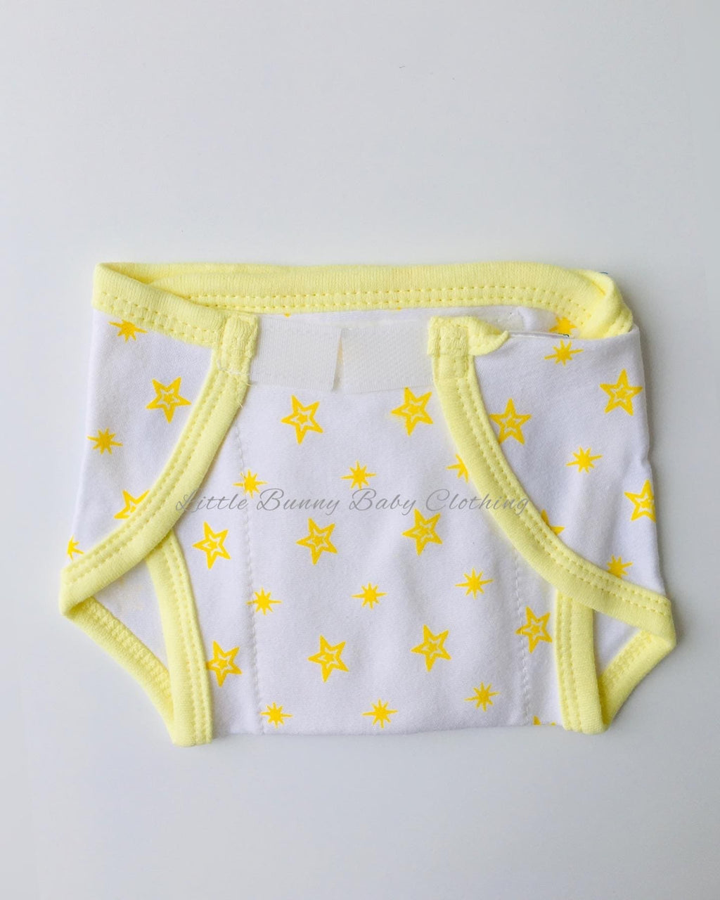 Yellow Star Cotton Nappy -Velcro type
