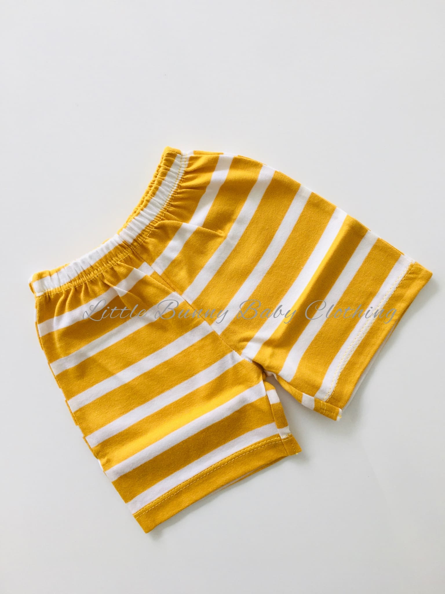 Yellow Stripe Cotton Shorts