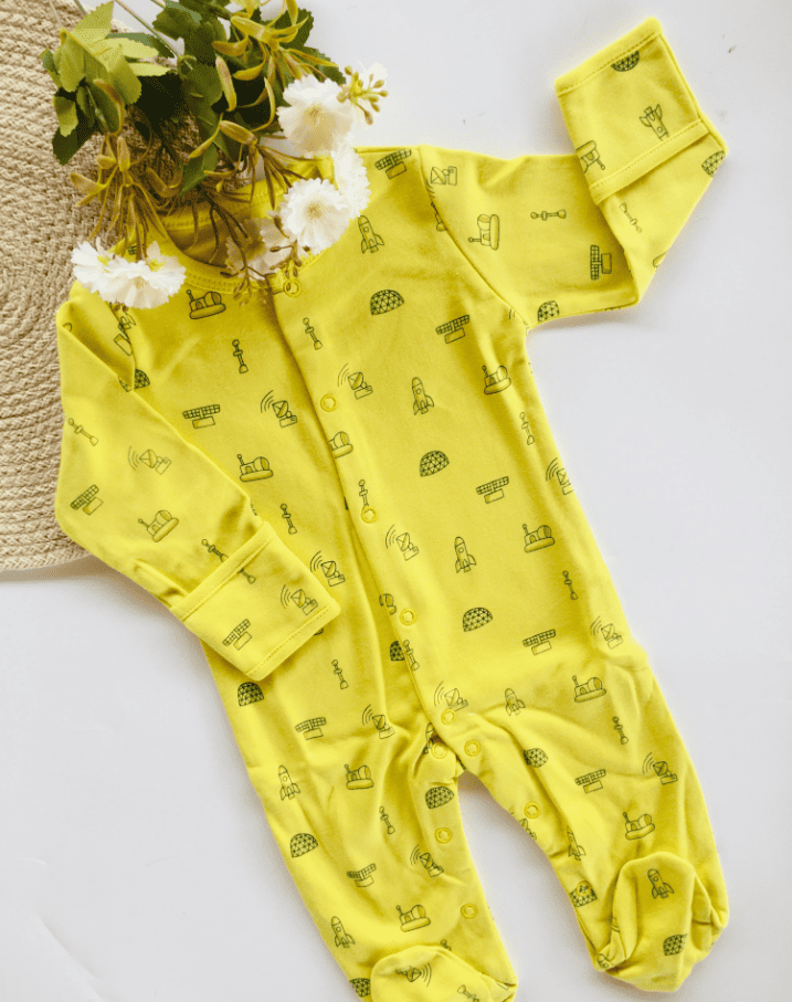 Yellow Striped Cotton Bodysuit