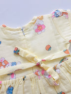 Yellow Printed Muslin frock
