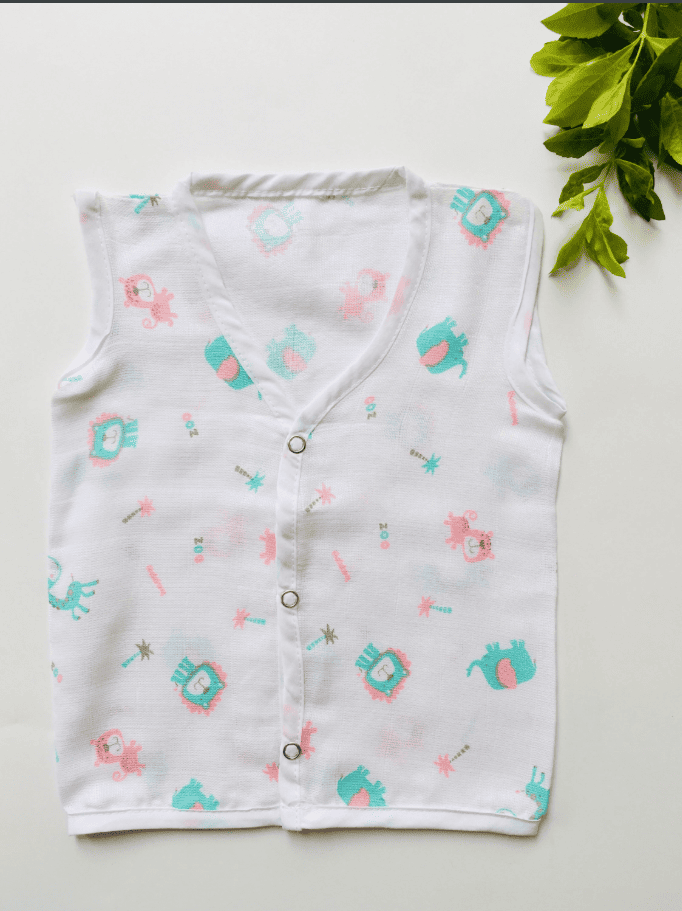 Zoo Themed Muslin Sleeveless Jabla